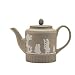 Jasperware White on Light Taupe Domestic Employment Teapot