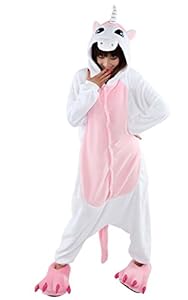SaiDeng Warm Anime Costume Sleepwear Adult Cosplay Style Pajamas Size M Pink Unicorn