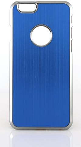 iPhone 6 Case (4.7 Inch) BRUSHED ALUMINUM with CHROME. Slim fit - PREMIUM GrandWinged Case (Blue)
