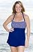 French Floral Plus Size Bandeau Halter Swimdress - Women's Swimsuit Plus Size Swimsuits