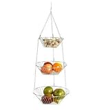 RSVP 30-by-12-Inch 3-Tier Wire Hanging  Basket, Chrome