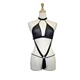Exposed by Magic Silk Vixen Mesh Choker Teardrop Teddy, Queen Size, Black