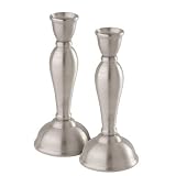 Candle Holders - SET - For Shabbat and Jewish Holidays. 6 Tall. Pewter. Great Gift