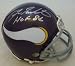 Fran Tarkenton Autographed/Hand Signed Minnesota Vikings Mini Helmet w/HOF 86