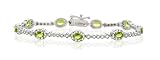 BEAUTIFUL 2.95 CT GENUINE PERIDOT & DIAMOND 14K TENNIS BRACELET