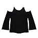 FUNOC® Womens Sexy V-Neck Lace Off Cut Out Shoulder Long Sleeve Tops Shirt