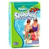 Pampers Splashers Swim Diapers Size 6 (37+ lbs) 15 ea, 8 Packs
