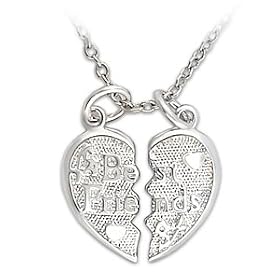 Rhodium Plated Brass Pendants - Best Friends