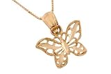 14K Yellow Gold Butterfly Pendant