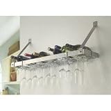Wine Rack, New, Steel Construction (Stainless Steel/Chrome) (12 1/2 H x 35 W x 8 1/2 D)