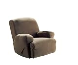 Stretch Pinstripe Recliner Slipcover - Taupe Stretch Pinstripe Recliner Slipcover - Taupe