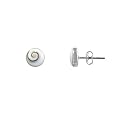 Sterling Silver and Eye of Shiva Shell 8mm Round Stud Earrings