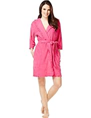 Per Una Cotton Rich Hooded Frill Trim Dressing Gown