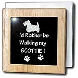 Walking With Scottie - 6 Inch Tile Napkin Holder