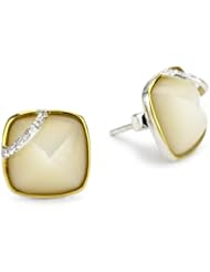 Kara Ross "Sugarloaf" Mother-Of-Pearl and Arc of Sapphires Medium Earrings