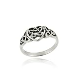 Sterling Silver Heart and Celtic Knot Ring, Size 8
