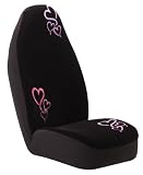 Hearts Universal Bucket Seat Cover - Black