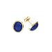 14K Yellow Gold 8 x 10 MM Oval Shaped Lapis Earrings