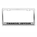 Financial Advisor Metal Career Profession license plate frame Holder