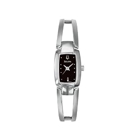 Bulova Women's Bangle Bracelet Black Dial Watch #96T03