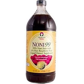 Genesis Today Noni99, 99% Noni Juice with 1% Pure Raspberry Paste, 32 fl oz (946.3 ml) by ClubNatural