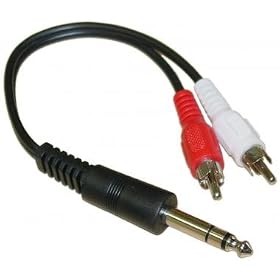 Buy 1 4 Stereo Male 2 RCA Male, 6 inch Y Adaptor by Cblwhl now!