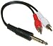 1/4 Stereo Male / 2 RCA Male, 6 inch Y Adaptor