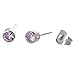 Birthday Stainless Steel Post Stud Earrings With Rhinestone (February Studs)