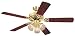 Westinghouse 7804320 Vintage Three-Light 52-Inch Five Blade Ceiling Fan, Polished Brass with Frosted Ribbed Shades