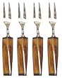 Decorative Shrimp Fork with Horn Handle Set of Four