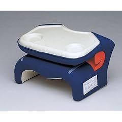 ☆お出かけグッズ3点セット☆ファンキッズ ジュニアシート ブルー+携帯ミニトイレ｢プルプル｣1個付+お子様用ペーパーエプロン