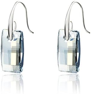 Dhieraj Jewels Women's Swarovski Elements Crystal Platinum Plated Dangle Drop Earrings White
