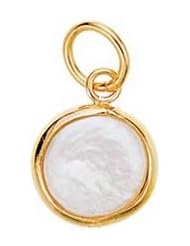Baroni Freshwater Coin Pearl Charm in 24K Gold Plate over Sterling