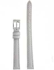 Watch Band Genuine Leather White Padded Ladies 10 millimeter