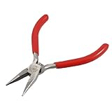 uxcell 狭いジョーズプライヤー　ノーズプライヤ 内部サークリップハンドツール　レッドハンドル　シルバートーン