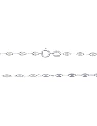 Solid 14kt White Gold Twisted Mirror Light Fancy Chain Necklace