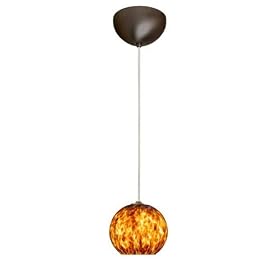 Besa Lighting Lilo Amber Cloud Bronze Mini Pendant