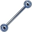 Solid TITANIUM Light Blue Barbell Tongue Ring