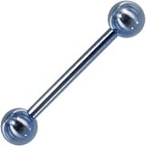 Solid TITANIUM Light Blue Barbell Tongue Ring