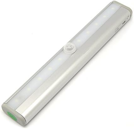 TopStilwell White Portable 10 LED Cabinet Lighting Battery Operated Wireless Motion Sensor Night Lights Stick-On Tap Light Lamp