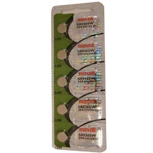 Maxell Watch Battery Button Cell SR936SW 394 Pack of 5 Batteries