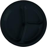 Black Divided Plastic Dinner Plate 10 20 Pack