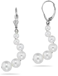 29.5 mm Pearl Earrings in 14K White Gold