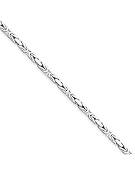 2mm, 14 Karat White Gold, Byzantine Chain - 18 inch