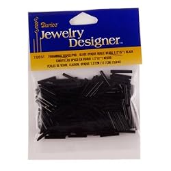 1/2 In. Glass Bugle Beads, Black Opaque, 20 Gram/Pkg