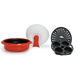 Microhearth 1.5-Quart Nonstick 4-piece Everyday Pan Set for Microwave Cooking, Red
