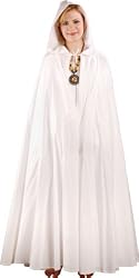 Hooded Cotton White Cloak One Size