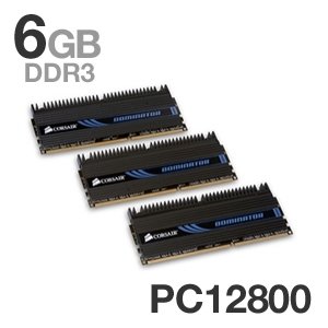 Corsair TR3X6G1600C8D Dominator 6 GB 3 x 2 GB PC3-12800 1600MHz 240-Pin DDR3 Core i7 Memory Kit