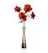 (03874134) Artificial Mini Poppies in Cylindrical Glass Vase in Household & Kitchen