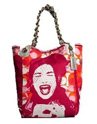 Coach Limited Edition Parker Nylon Laughing Girl Bucket Bag Purse Tote 13405